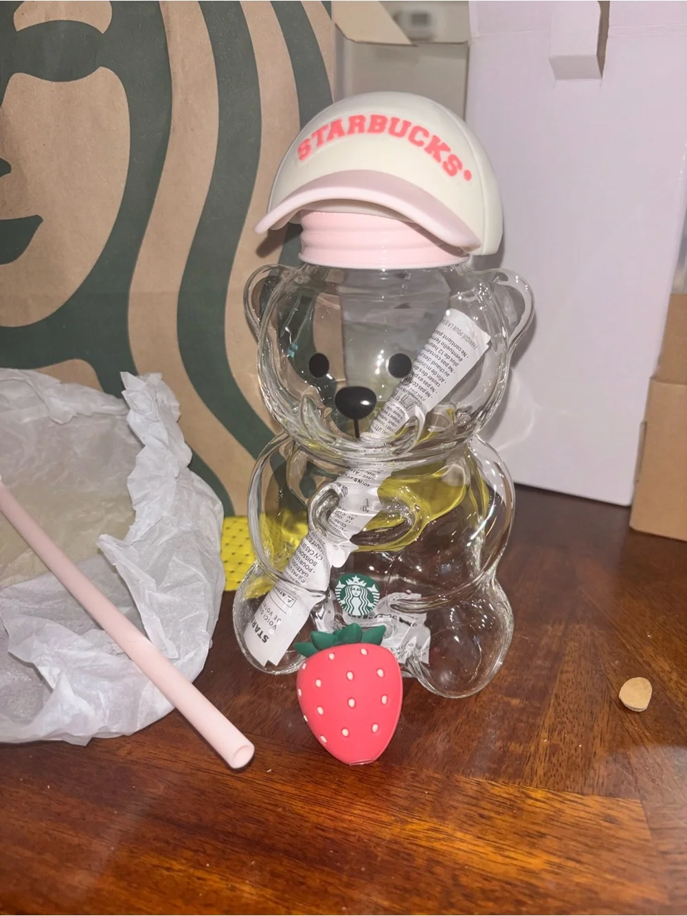 STARBUCKS NEW PINK BEARISTA GLASS CUP 2026